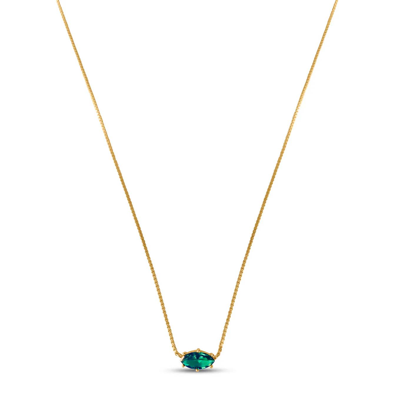Adina Green Pendant Necklace -925 Sterling Silver Necklace with 18k Gold Plating