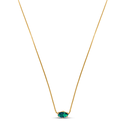 Adina Green Pendant Necklace -925 Sterling Silver Necklace with 18k Gold Plating
