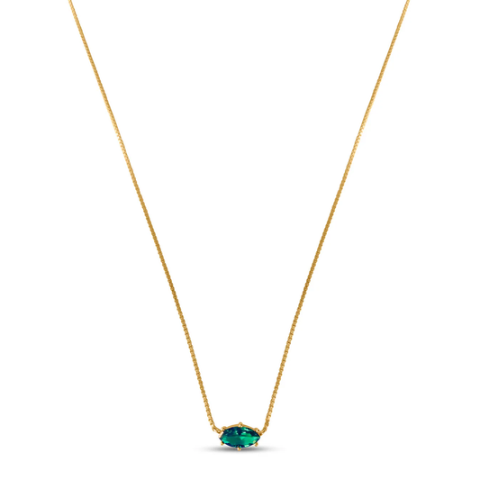 Adina Green Pendant Necklace -925 Sterling Silver Necklace with 18k Gold Plating