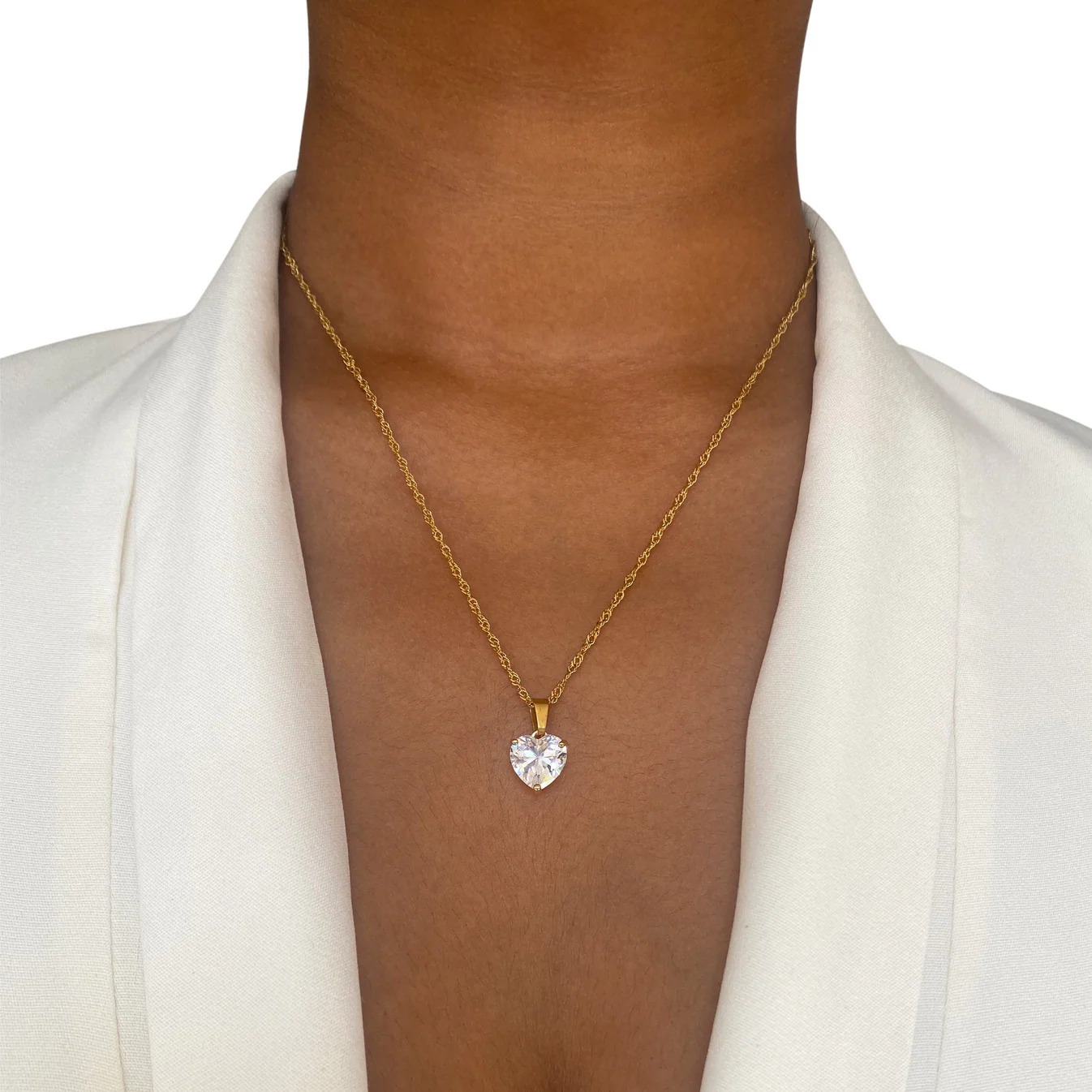 Diana Premium Quality Cubic Zirconia Pendant Necklace, Tarnish-Free and Long-Lasting