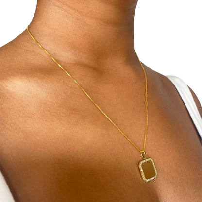 Eva  925 Sterling Silver Necklace in 18k Gold Pendant Necklace