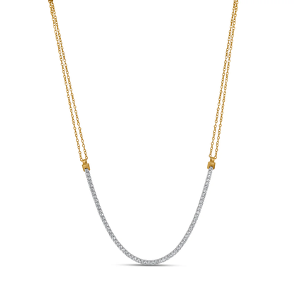 Nadia Sparkling Tennis Necklace - 925 Sterling Silver with 18K Gold Plating