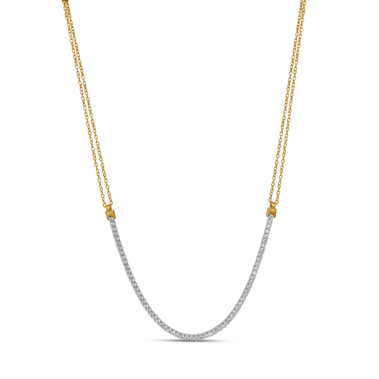 Nadia Sparkling Tennis Necklace - 925 Sterling Silver with 18K Gold Plating